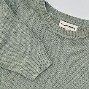 Vintage 1990's Northwood Olive Green Men's L 100% Cotton Knit‎ Pullover